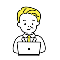 かわいい人物のイラストシリーズ _ オフィスワーカー_シニア _ 笑顔