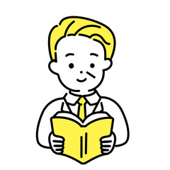 かわいい人物のイラストシリーズ _ オフィスワーカー_シニア _ 読書