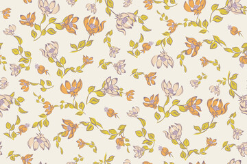 gentle bright tiny flowers pattern For summer print dress