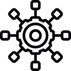 Obraz premium Creativity gear icon outline vector. Work laptop. Computer simulation