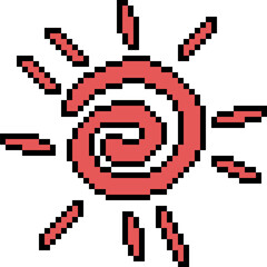 pixel art kid drawing sun