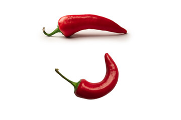 Red hot chili pepper isolated on a white background.