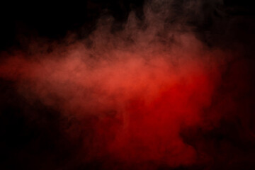 Orange and red steam on a black background.