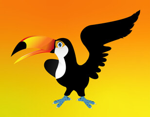 Toucan bird waving in vector illustration