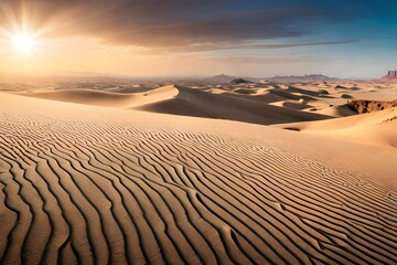 Fototapeta na wymiar sunrise in a hot desert