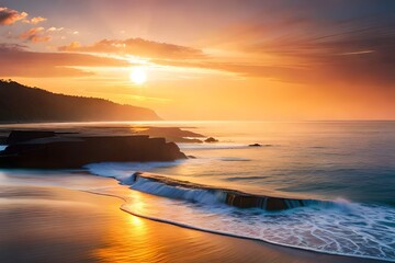 sunset on the beach