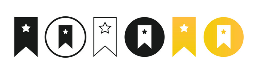 Bookmark Symbol Icon Set, Save and add to favorites vector icon