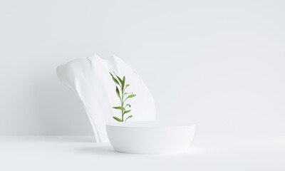 podium for product presentation. relaxation and health, 3d illustration.