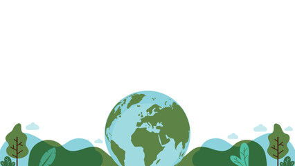 Earth, environmental sustainability .  Template Vector Green colors, Background, Banner.
