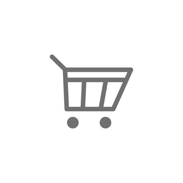 Icon Shopping Cart in Outline Style. Vector Illustration and Editable Stroke Stock Illustration
