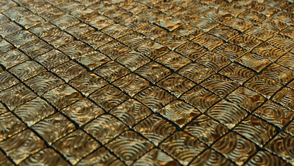 3d rendered golden tiles background