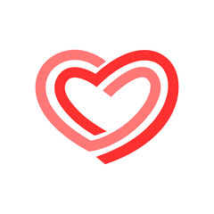 two heart love line logo