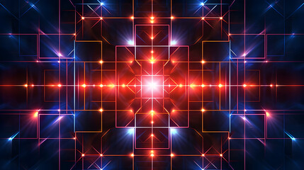 DYNAMIC TECH GRID | Futuristic Stock Image of Glowing Geometric Lines | Advanced Technology & Connectivity