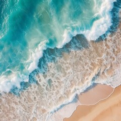 Fototapeta na wymiar Beautiful Beach Waves: Ocean Background. Generative AI