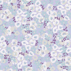 Abstract floral seamless pattern. Bright colors, gouache painting.