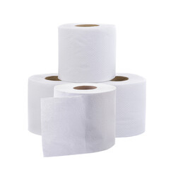 set of toilet paper on transparent png