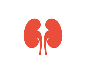 Human kidney anatomy isolated on white background logo design. Human kidney silhouette icon vector design and illustration.