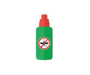Mosquito spray logo design. Spraying insect repellent. Protection against mosquito bite. Control insect, prevent epidemic vector design and illustration.


