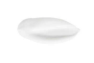A smear of white cosmetic cream with no shadows and no background. PNG