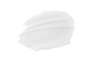 A smear of white cosmetic cream with no shadows and no background. PNG
