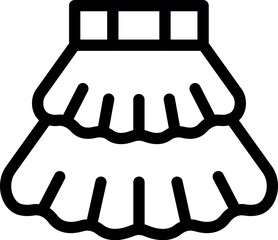 Girl skirt icon outline vector. Fabric design. Wear denim