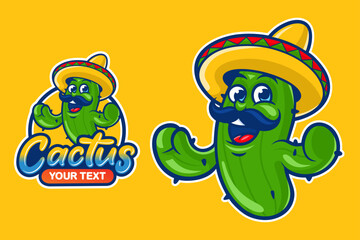 Cartoon cactus mexican mascot Vector