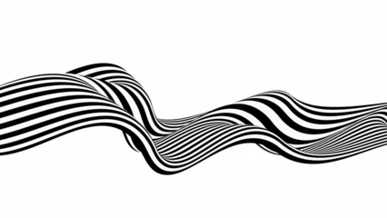 Abstract wave background, black and white wavy stripes or lines design.Optical art. © lesikvit