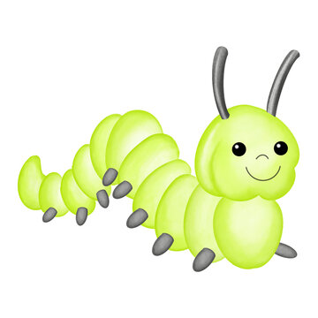 A smiley caterpillar cartoon