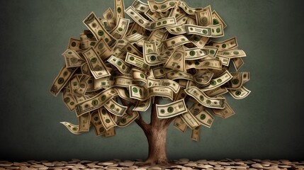 Money tree abstract. Generative ai