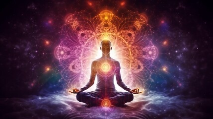 Fototapeta na wymiar Meditation and spiritual practice expanding of consciousn. Generative ai