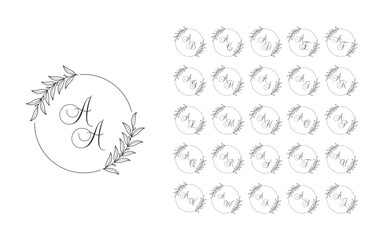 Floral Frame Wedding Vector Design AA - AZ