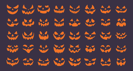 scary ghost face For carving pumpkins on Halloween night.