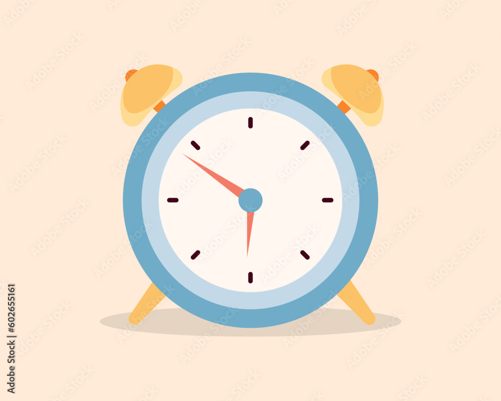 Aufkleber alarm clock icon with shadow in a flat design