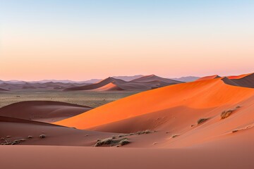 Dunes of the Namib Desert at Dawn - AI Generated