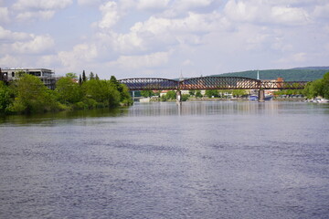 The Weser river near Hamelin. Lower Saxony - Germany.