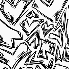 Sketch Hearts Hand Drawn Seamless Pattern