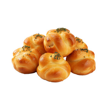 garlic knots isolated on transparent background