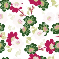 Rolgordijnen Simple chamomile flower seamless pattern. Decorative naive botanical wallpaper. Cute stylized flowers background. © smth.design