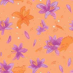 Seamless Colorful Lily Pattern.

Seamless pattern of lilys in colorful style. Add color to your digital project with our pattern!