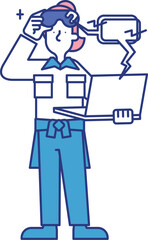 AR技術者の職業に就く女性のイラスト