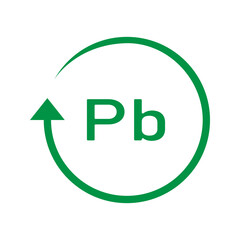 Battery recycle pb, vector illustration, sign.