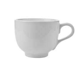 White ceramic cup on transparent png