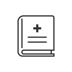 Fototapeta premium medical book guide icon line style graphic design vector