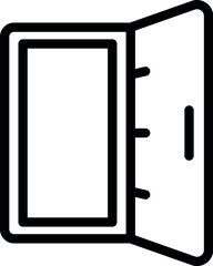 Open bomb shelter door icon outline vector. Room safety. War bunker