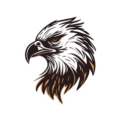 Eagle head illustration logo template in white background