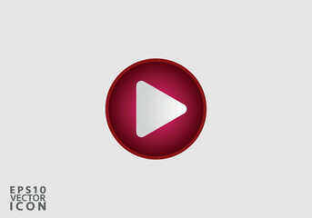 Play icon, vector illustration. Flat design style