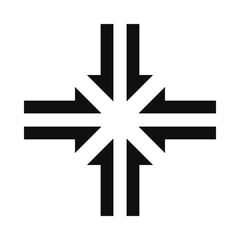 Four Inward Pointing Split Arrows Icon