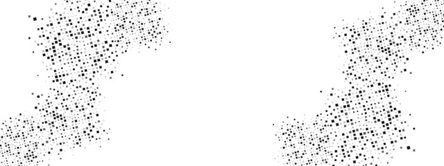 Dotted monochrome ornamental background frame. Vector texture of halftone squares, rhombuses. A route made of crystals. Poster for technology, medicine, presentations, business.