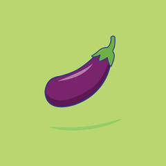 Vector illustration of eggplant. Flat vector illustration of a vegetable