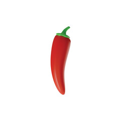 Chili pepper in cute 3d style, vector illustration isolated on white background.